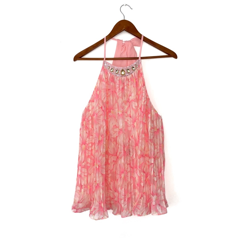 Victorias Secret y2k Neon Pink Coquette Tropical Floral Cami M